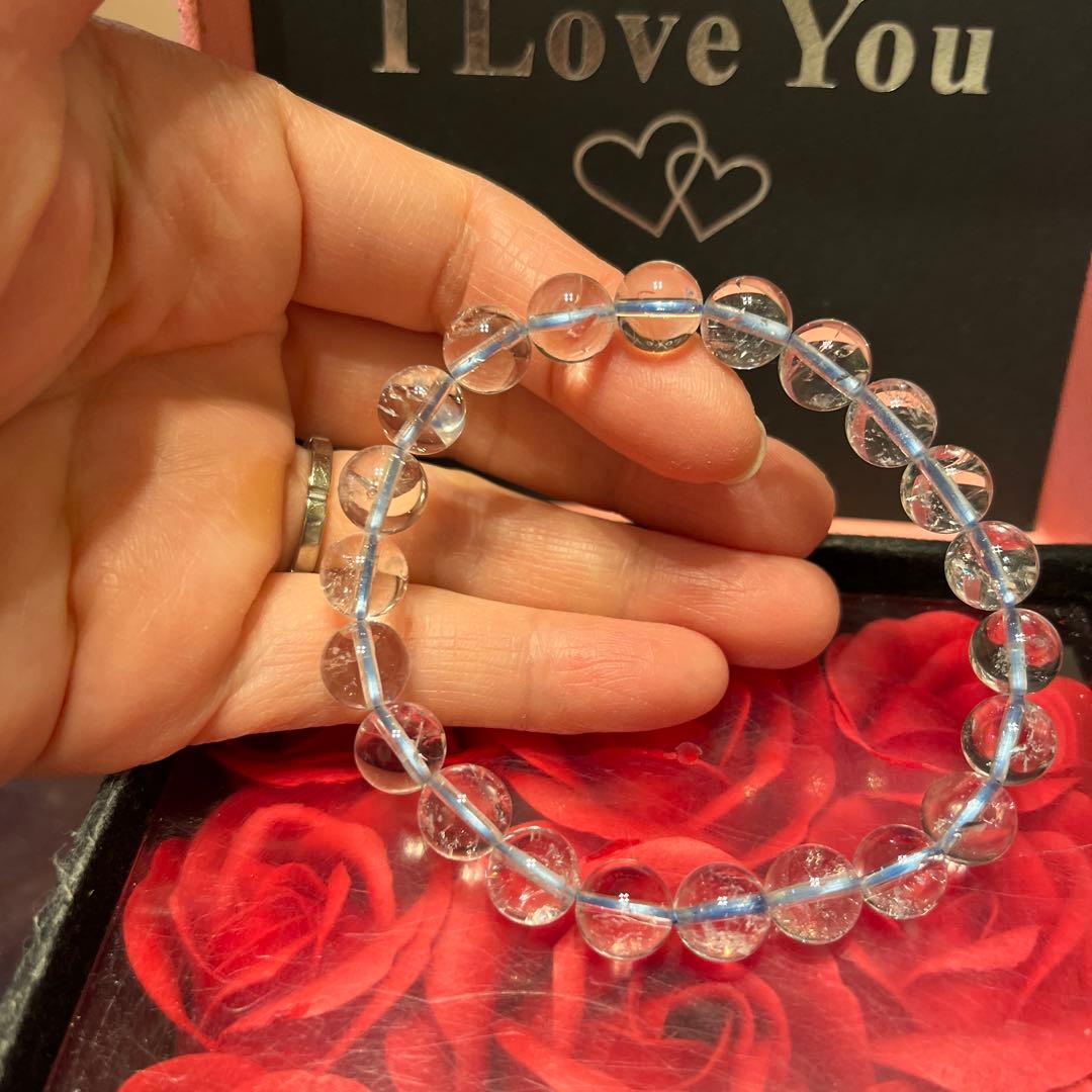 天然石ブレスレット　ヒマラヤ水晶　天然アイリスクォーツ　高品質