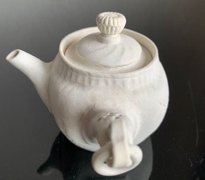 Special SALE❗️煎茶道具 萬古焼◆松楽造『環手 茶注』白泥手捻り