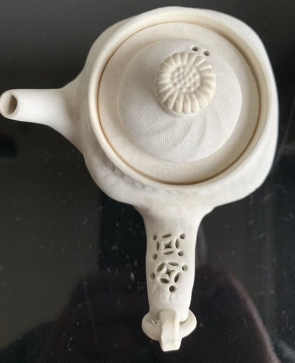Special SALE❗️煎茶道具 萬古焼◆松楽造『環手 茶注』白泥手捻り