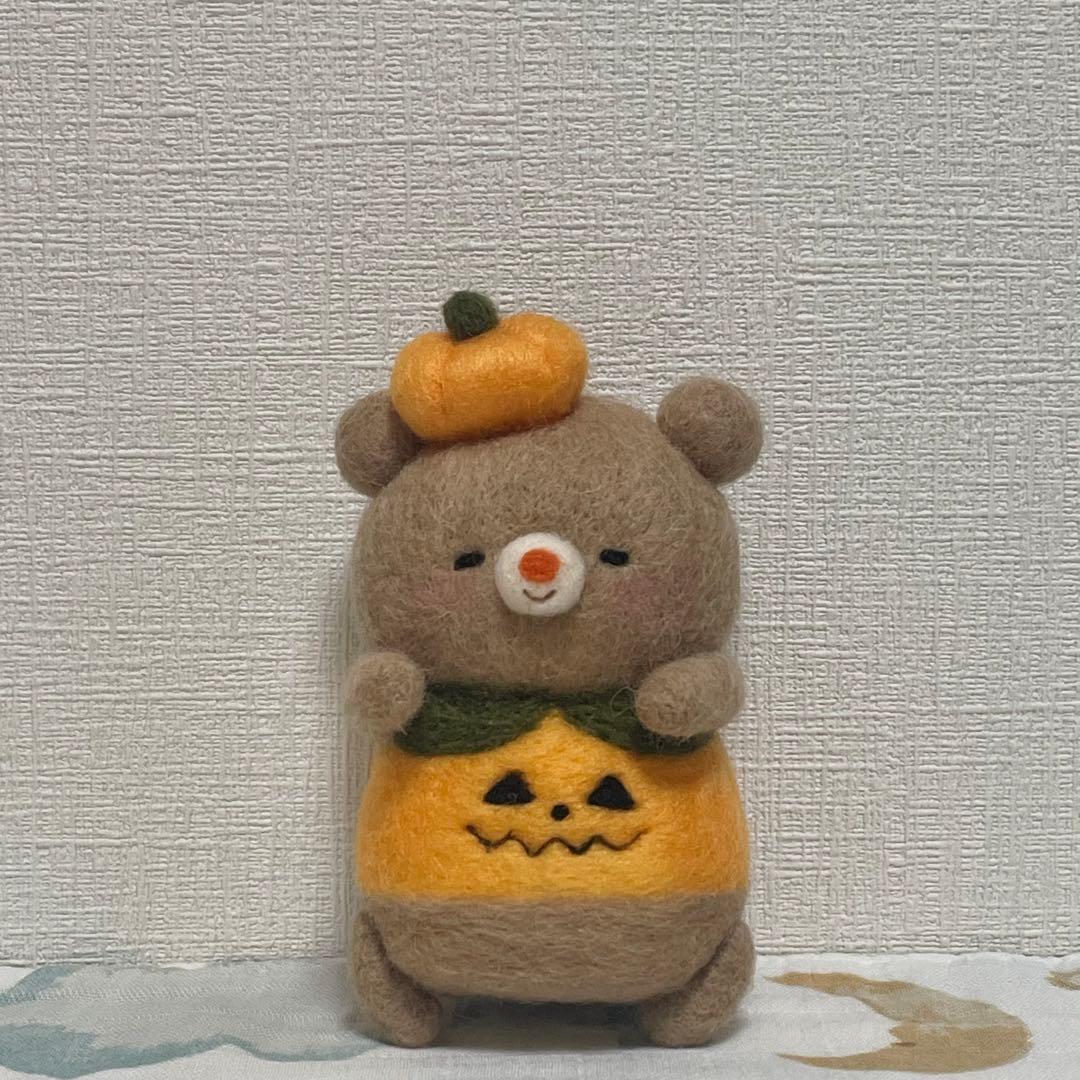 cocoaroom様 羊毛フェルト くまさんのハロウィンポット