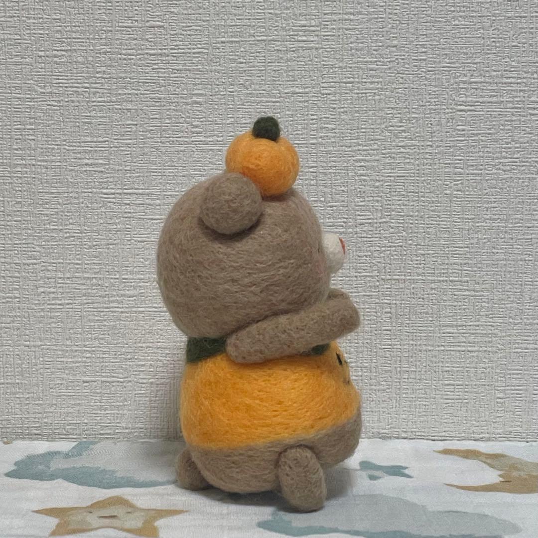 cocoaroom様 羊毛フェルト くまさんのハロウィンポット