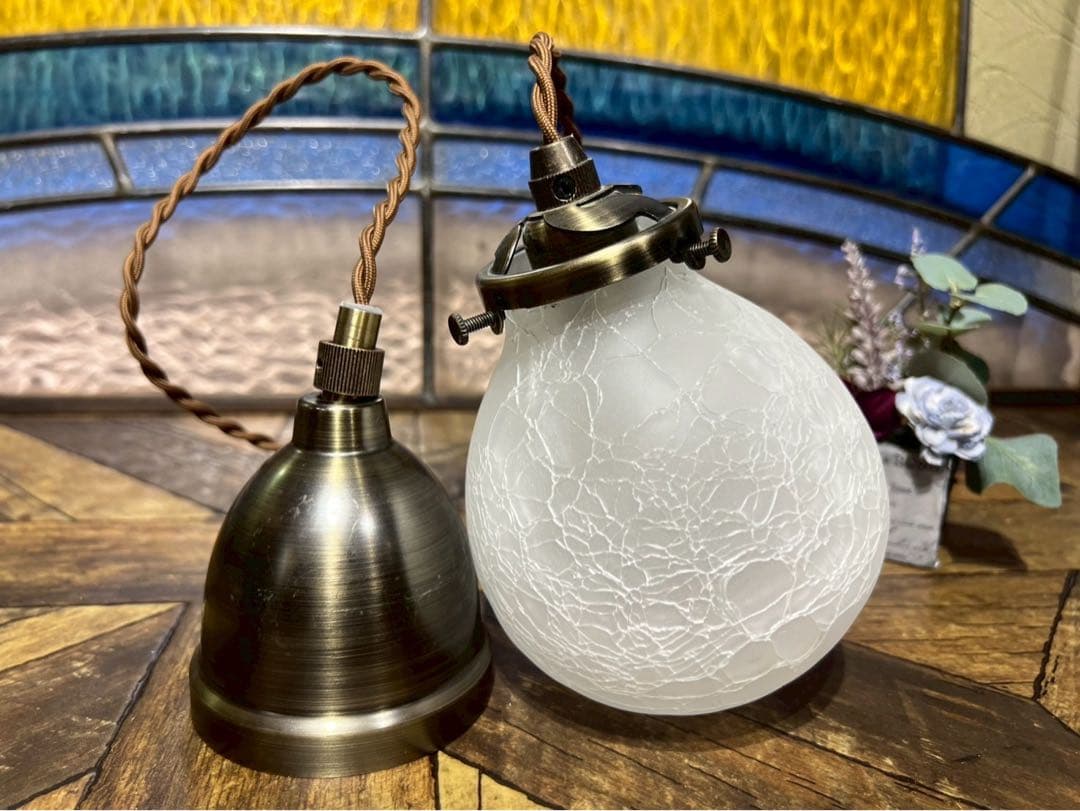 クロックガラス モザイクガラス 天井照明 ペンダントライト 玄関 洗面所 1灯