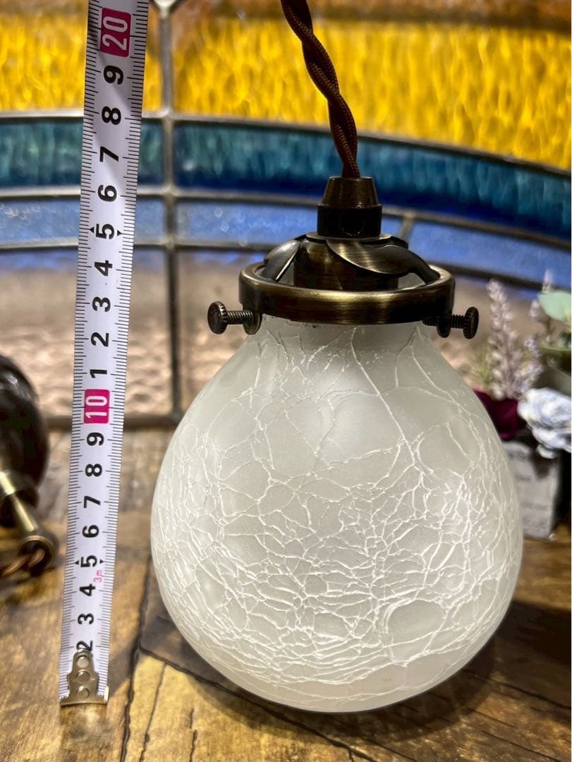 クロックガラス モザイクガラス 天井照明 ペンダントライト 玄関 洗面所 1灯