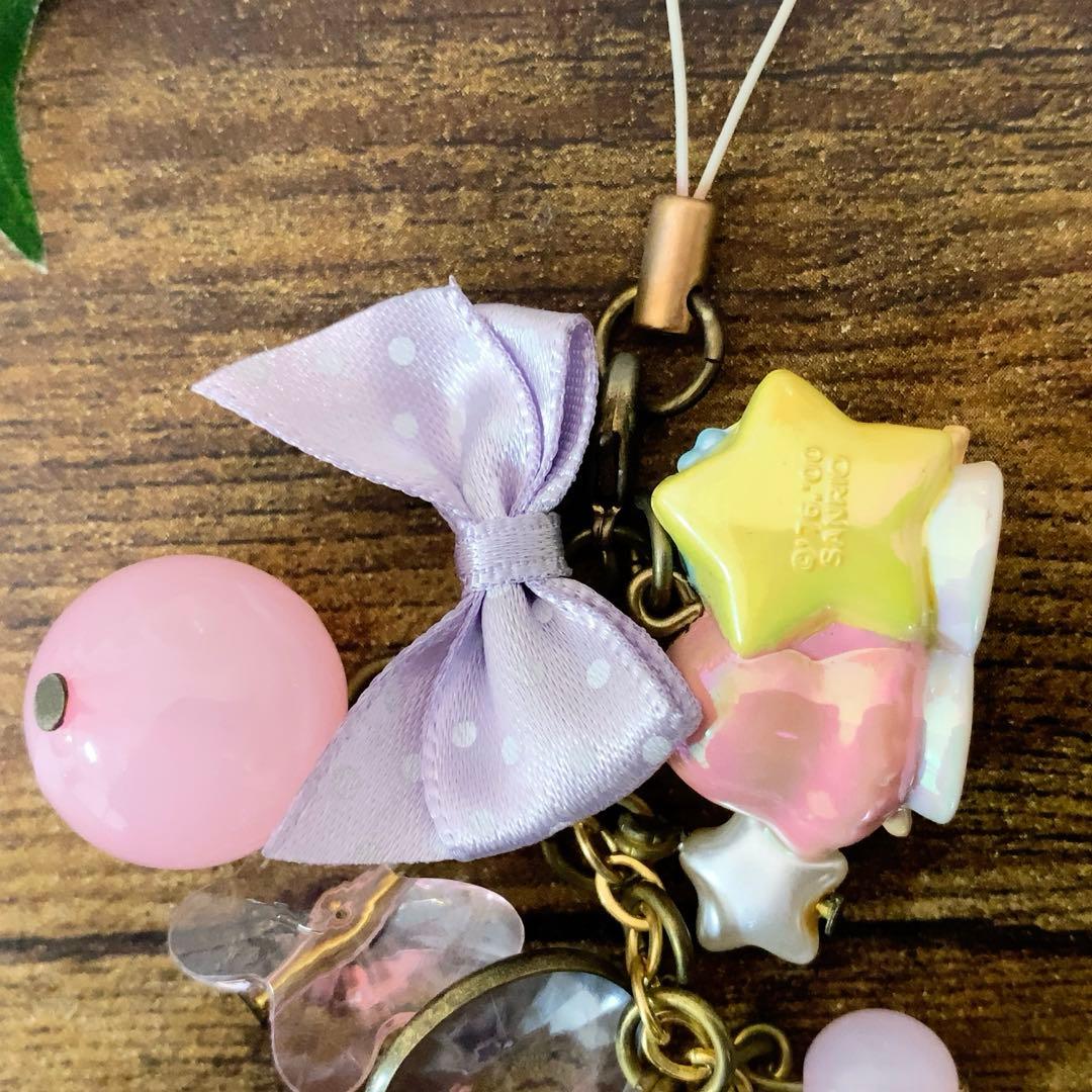 ☆希少レア☆キキララ　マスコットリボン　ビーズチャーム付き　ストラップ　2009