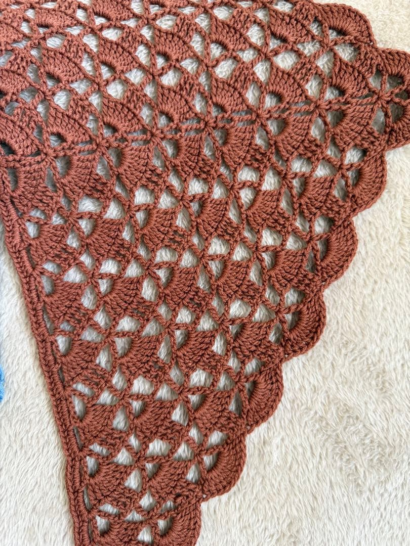 かぎ針編みスマホショルダーバッグとショールセット