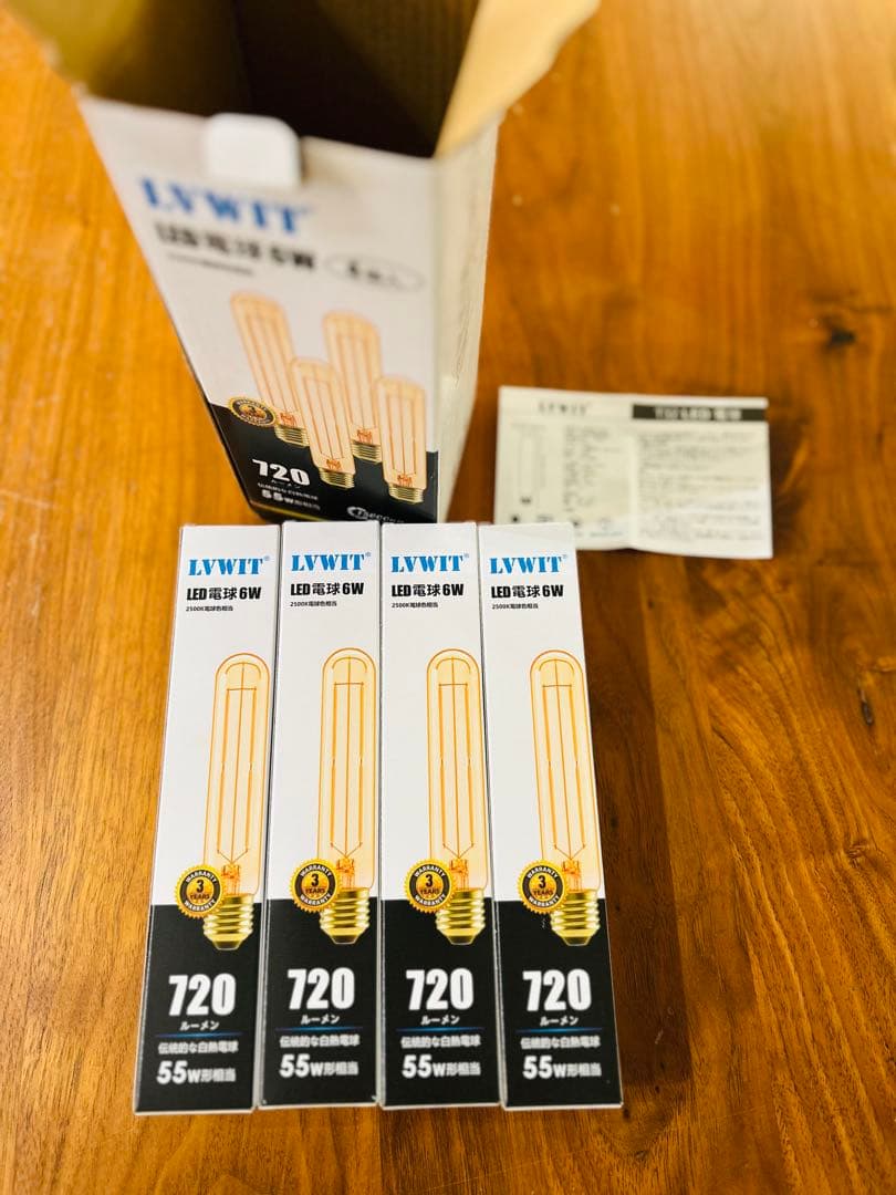 LVWIT LED電球 E26口金 720LM 6W 55W形相当 調光器非対応