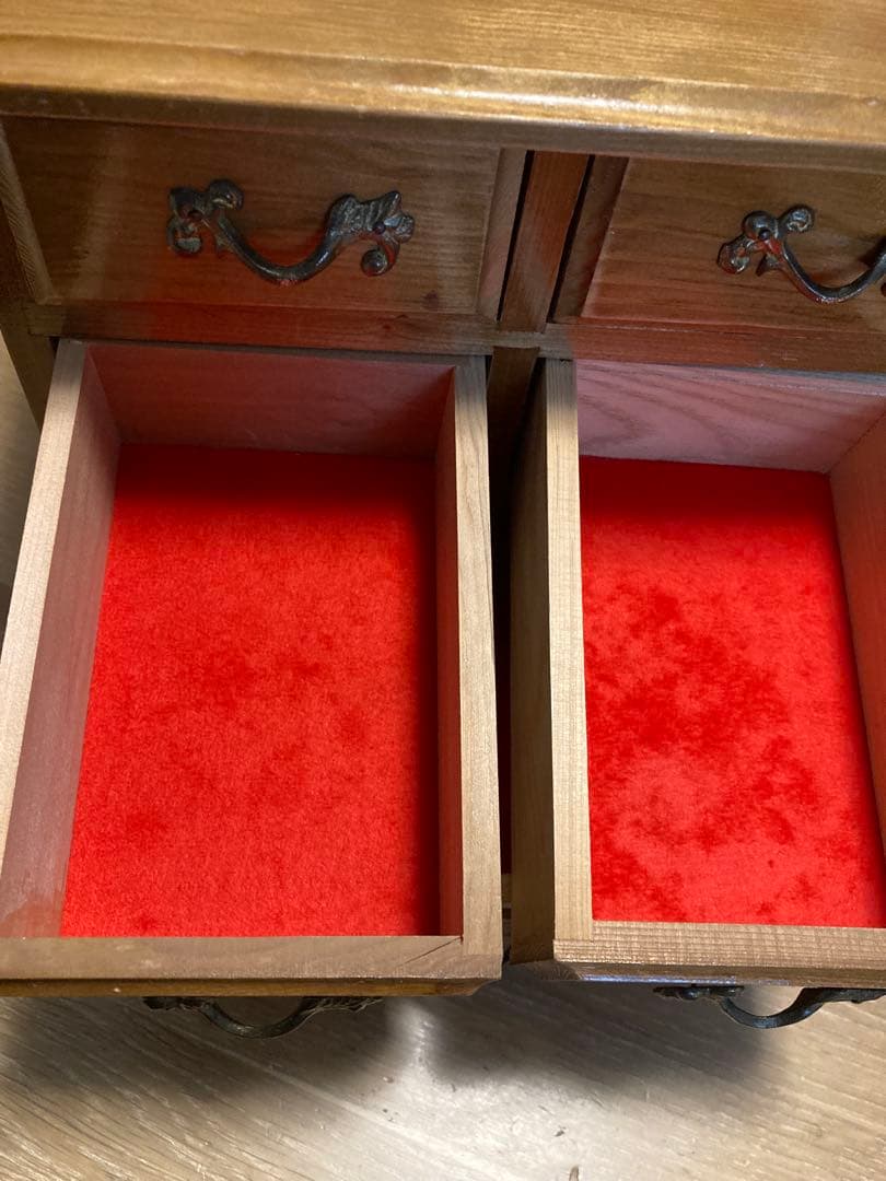 木製小物収納 5引き出し クラシック　真鍮金具