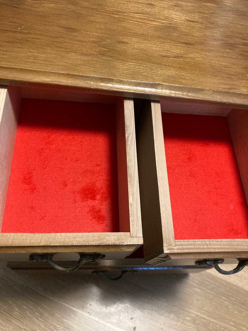 木製小物収納 5引き出し クラシック　真鍮金具