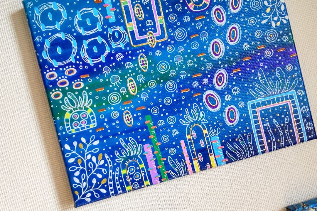 アート作品 アクリル画 深海の世界22✕27.5cm