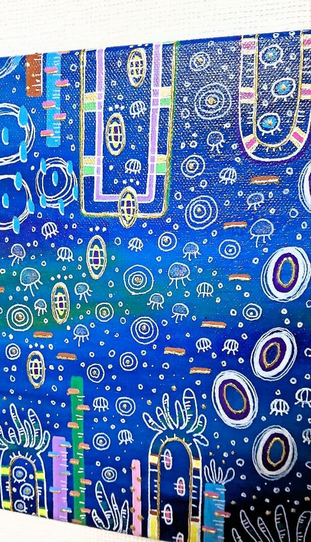 アート作品 アクリル画 深海の世界22✕27.5cm