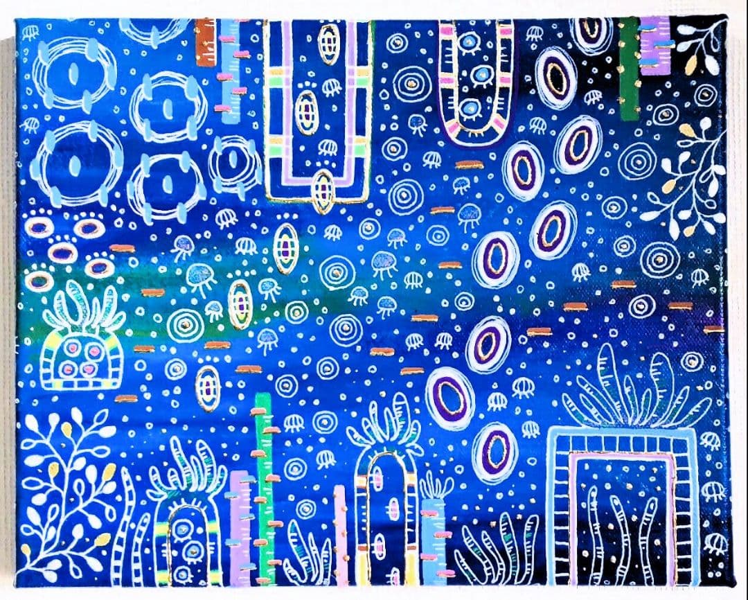 アート作品 アクリル画 深海の世界22✕27.5cm