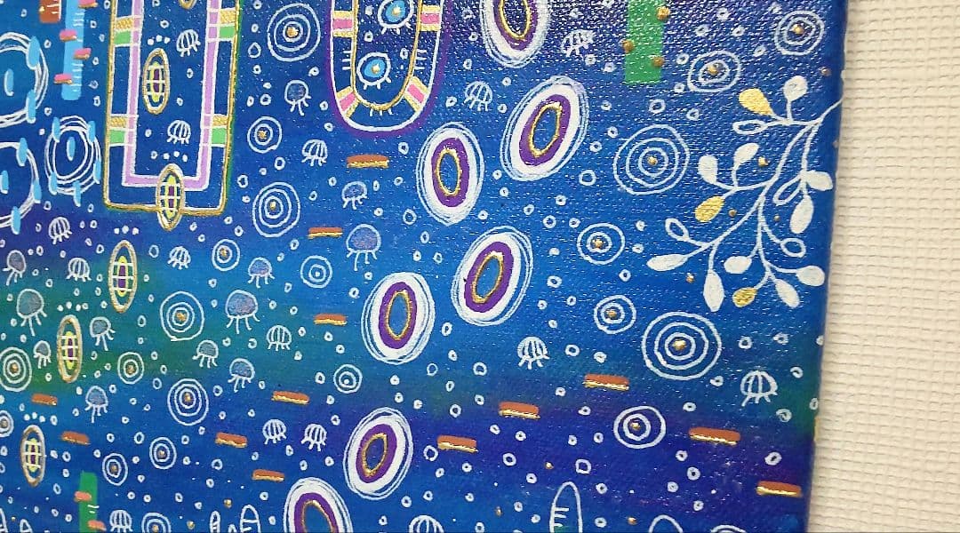 アート作品 アクリル画 深海の世界22✕27.5cm