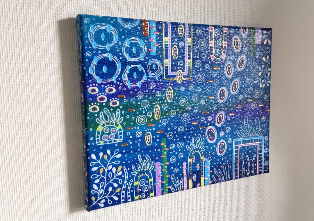 アート作品 アクリル画 深海の世界22✕27.5cm