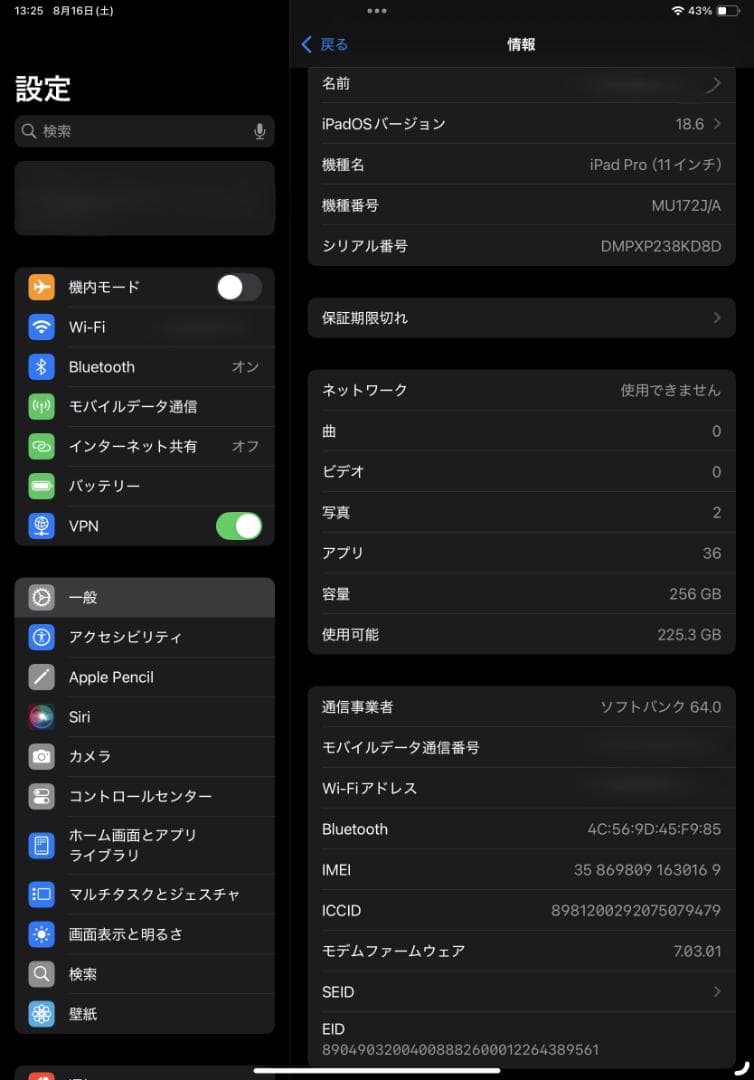 iPad pro 11インチ 第1世代 256gb + オマケ