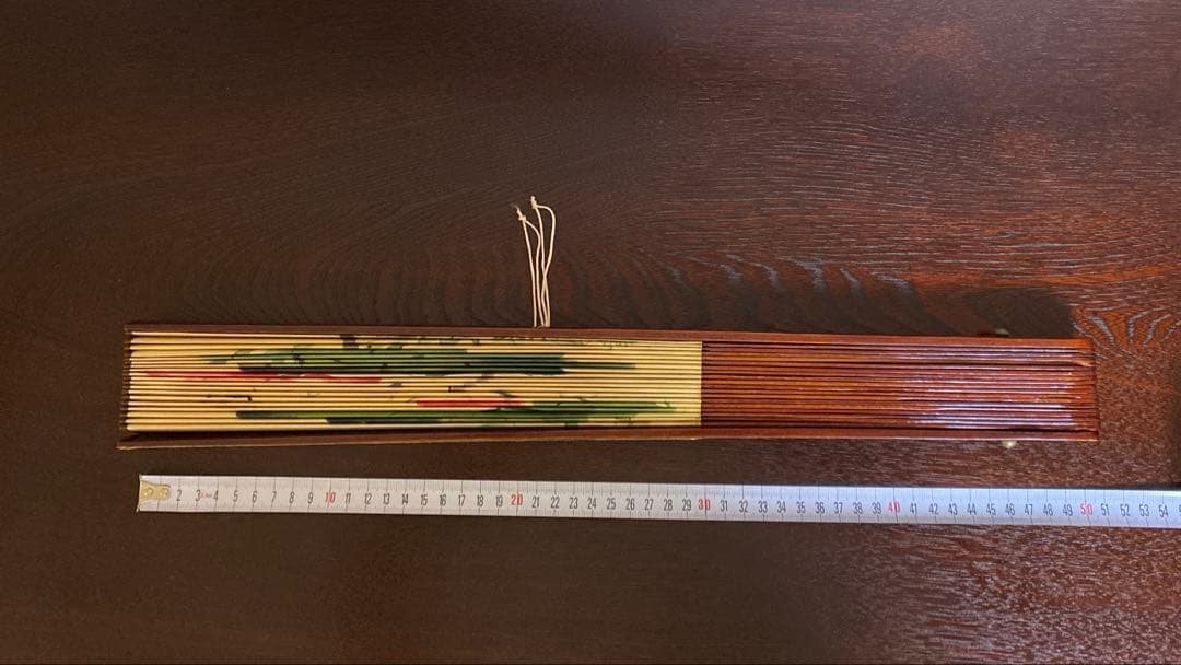 扇　大型　中国画　蓮の花とトンボ