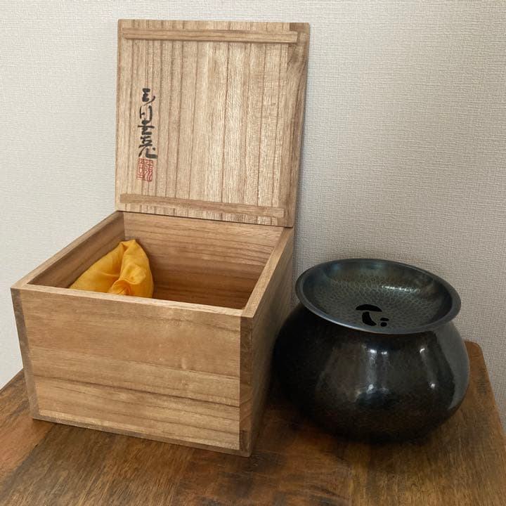 【未使用】玉川堂　銅製　建水　茶こぼし　共箱