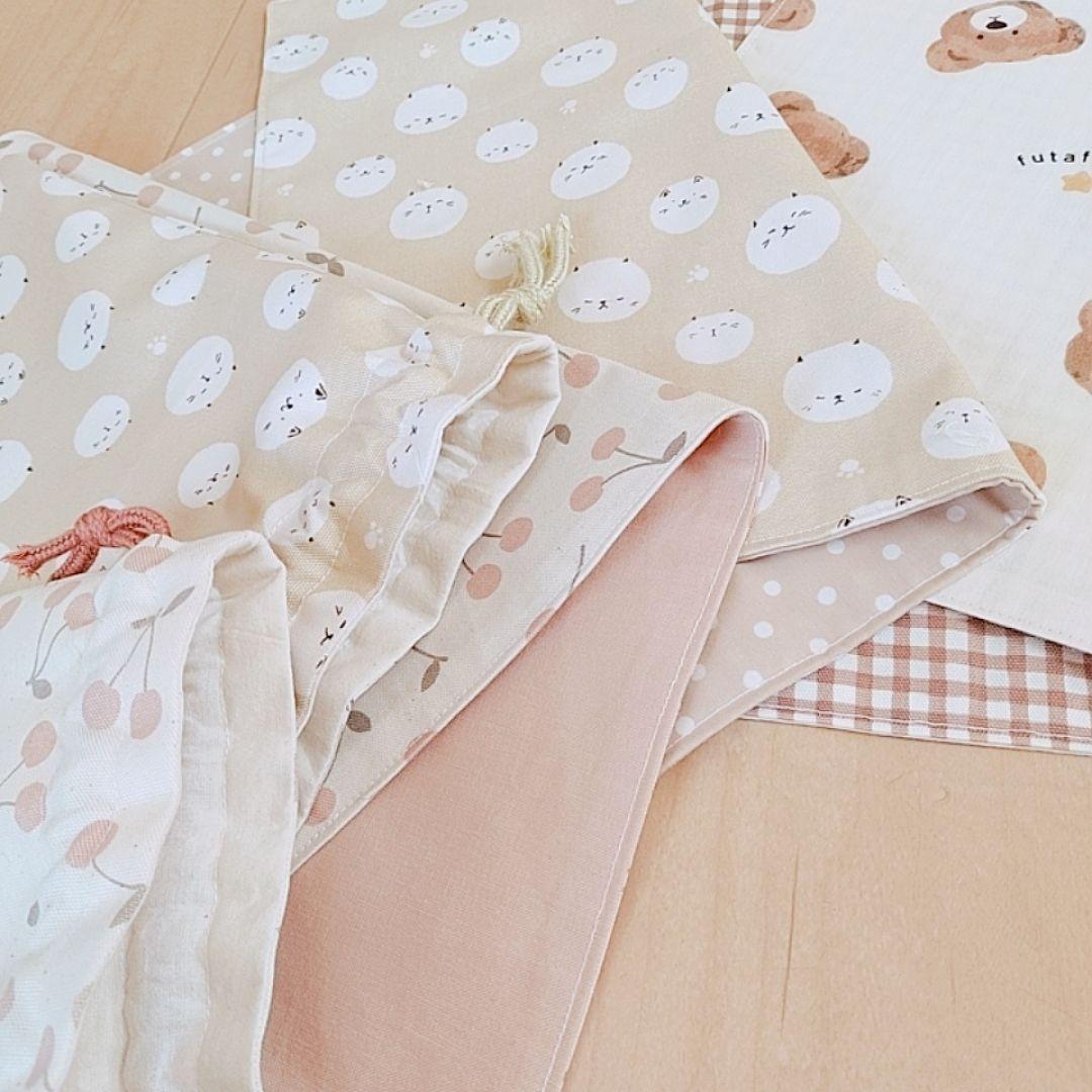 ハンドメイド レッスンバッグ お着替え袋 ランチョンマット 給食袋 女の子男の子