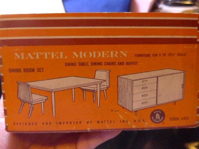 美品　貴重な50年代のマテルのモダンリビングのミニチュア家具セット　木製　日本製
