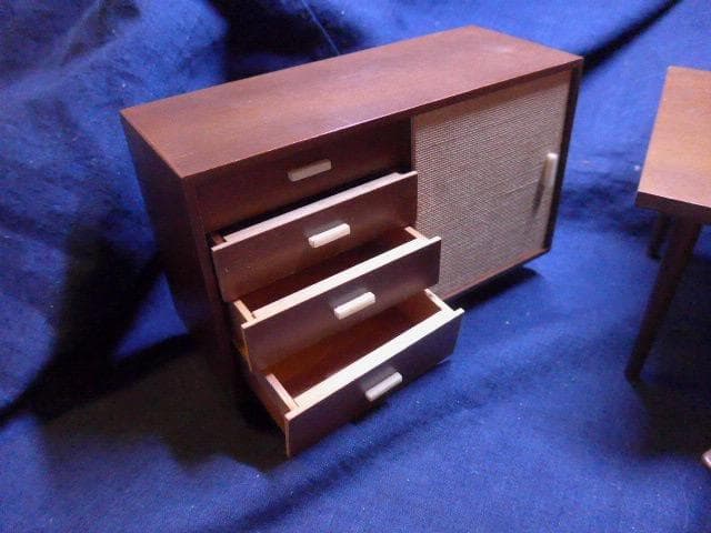 美品　貴重な50年代のマテルのモダンリビングのミニチュア家具セット　木製　日本製