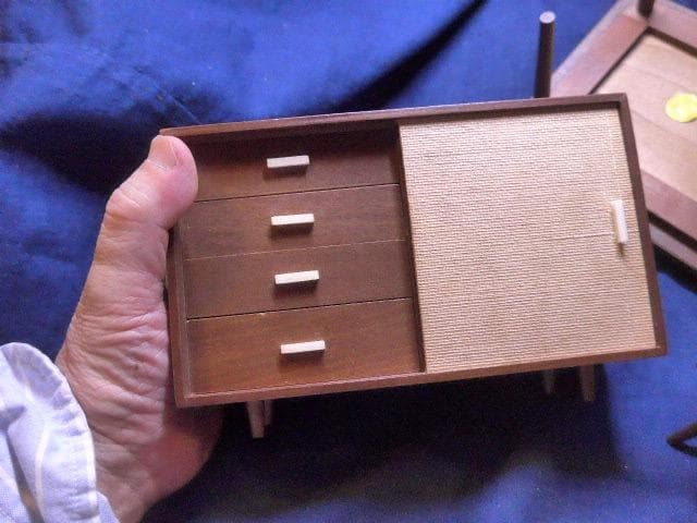 美品　貴重な50年代のマテルのモダンリビングのミニチュア家具セット　木製　日本製