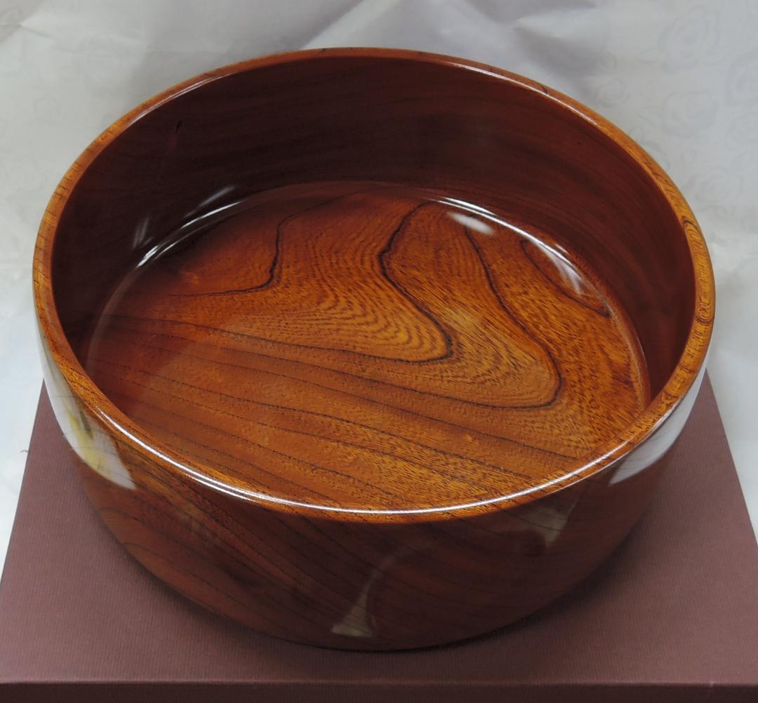 希少品！小田原漆器・本欅スリ漆11号茶櫃(ちゃびつ)