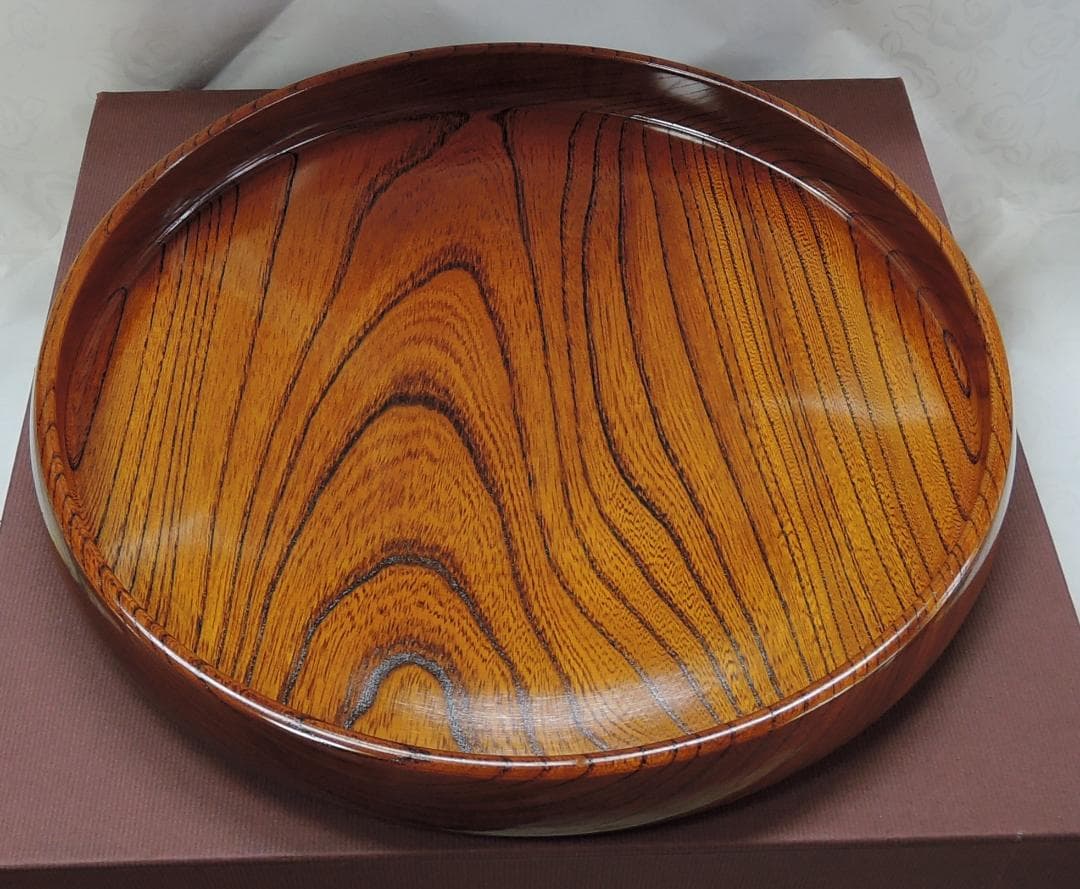 希少品！小田原漆器・本欅スリ漆11号茶櫃(ちゃびつ)