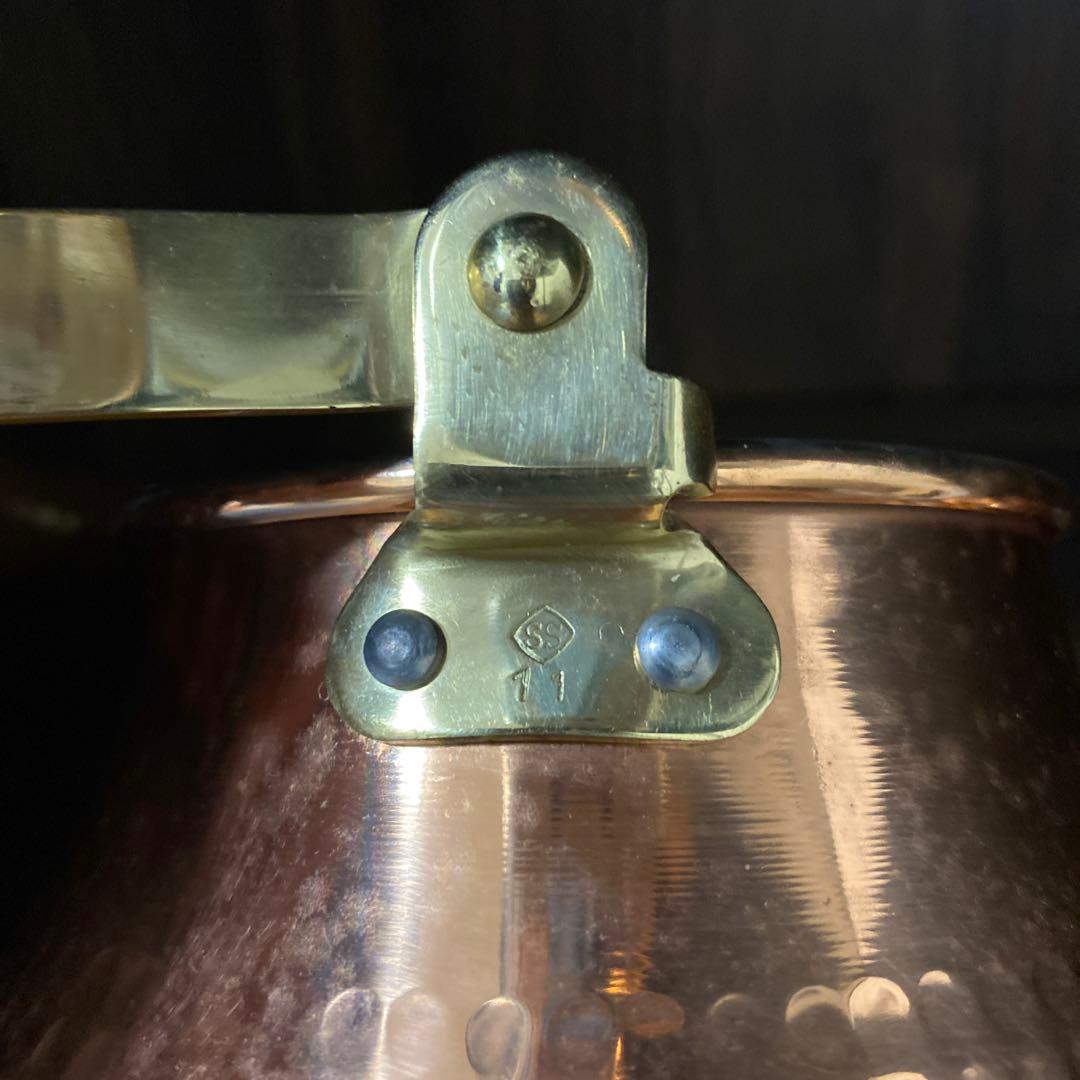 ☆銅ケトル 銅やかん☆S&S Shimamoto 木製ハンドル レトロ キャンプ