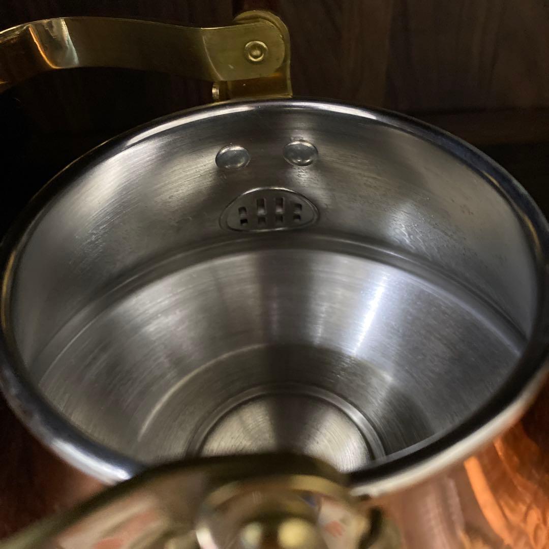 ☆銅ケトル 銅やかん☆S&S Shimamoto 木製ハンドル レトロ キャンプ