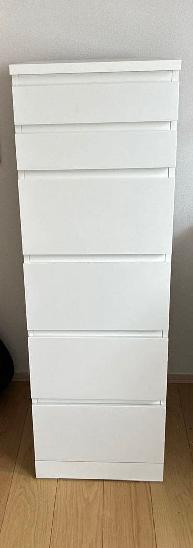 【送料込み】イケア　MALM マルム チェスト（引き出しx6）、ホワイト