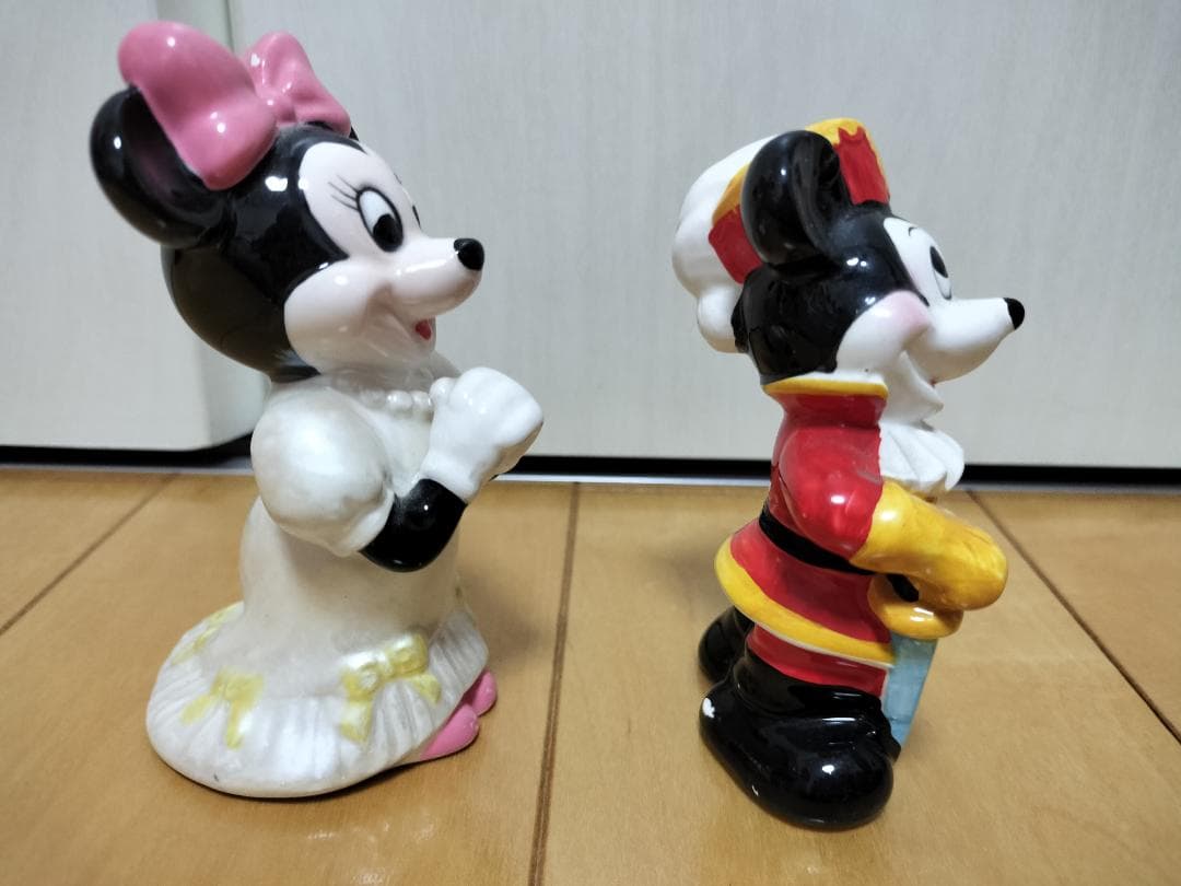 ミッキー　ミニー　カップル　陶器人形　アンティーク