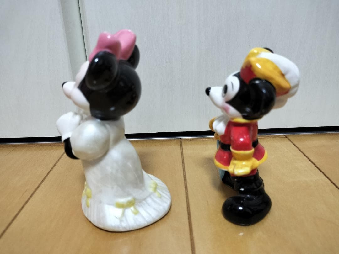 ミッキー　ミニー　カップル　陶器人形　アンティーク