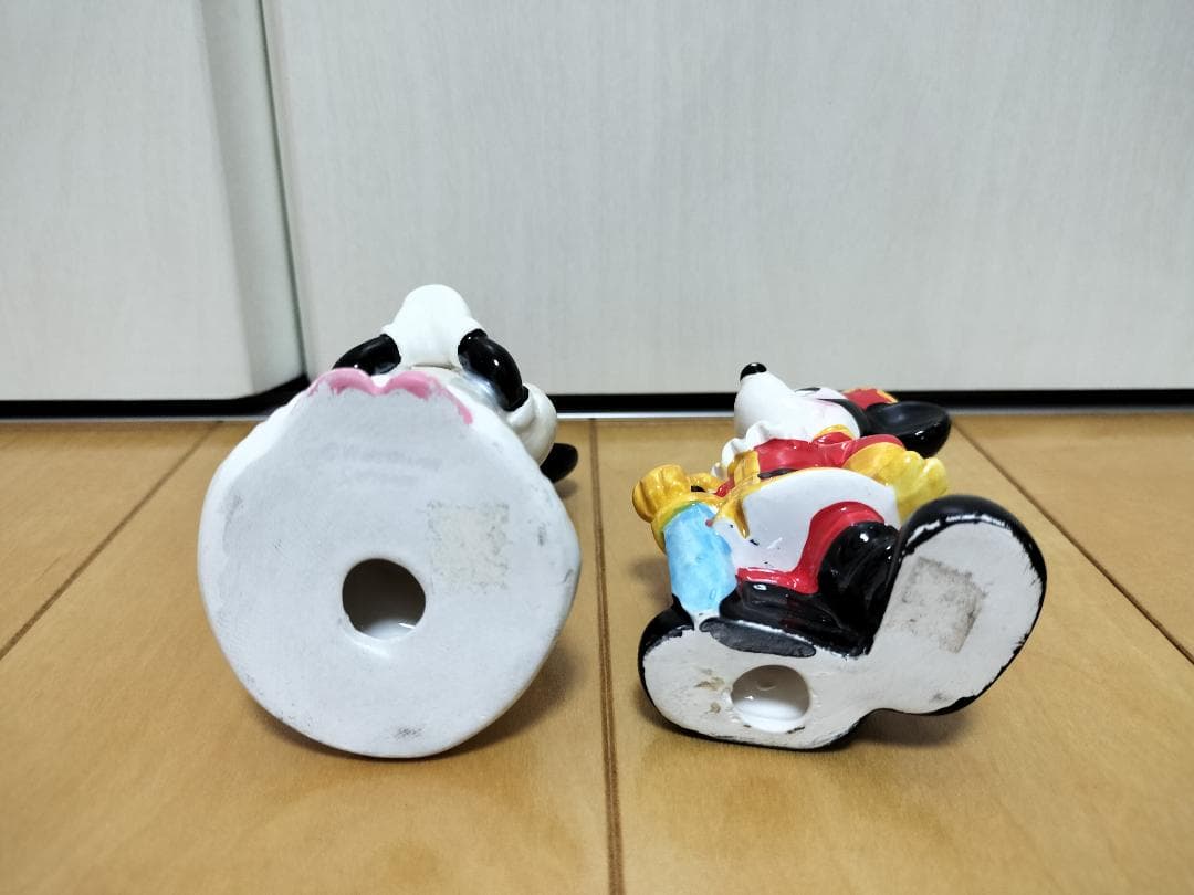 ミッキー　ミニー　カップル　陶器人形　アンティーク