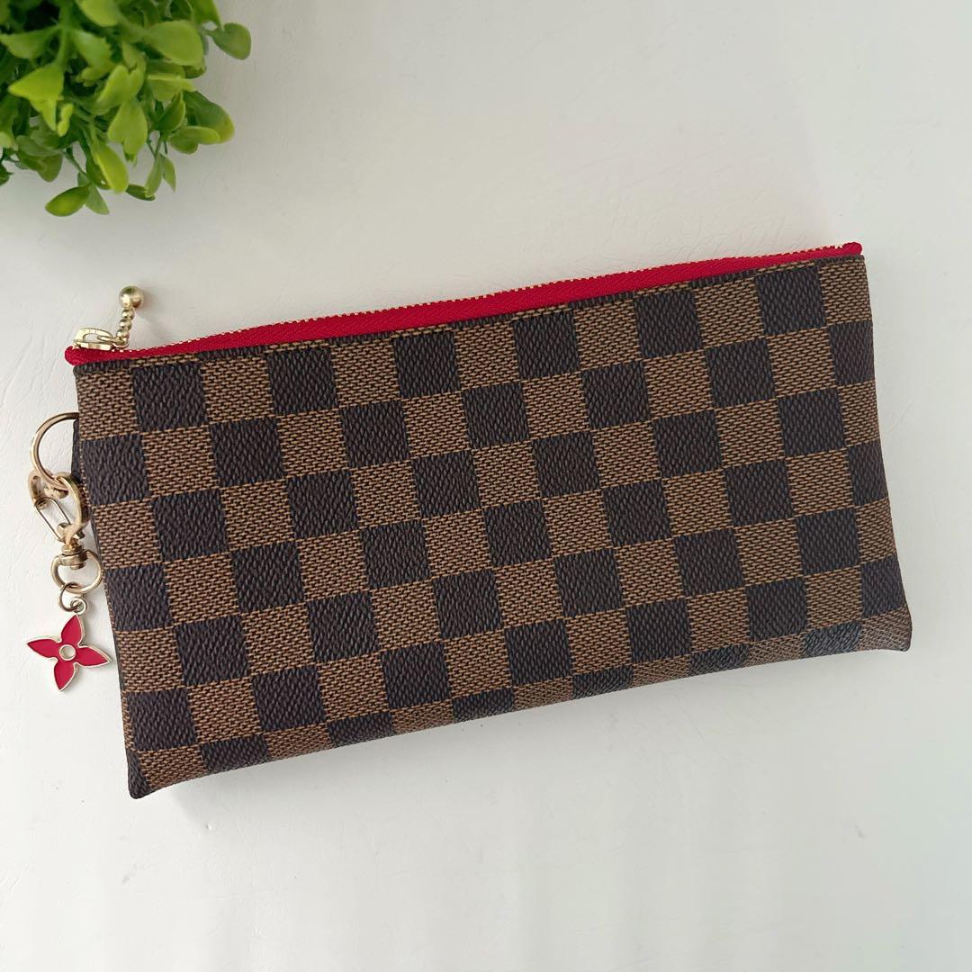 マミーページ　ハンドメイド　市松模様　ポーチ