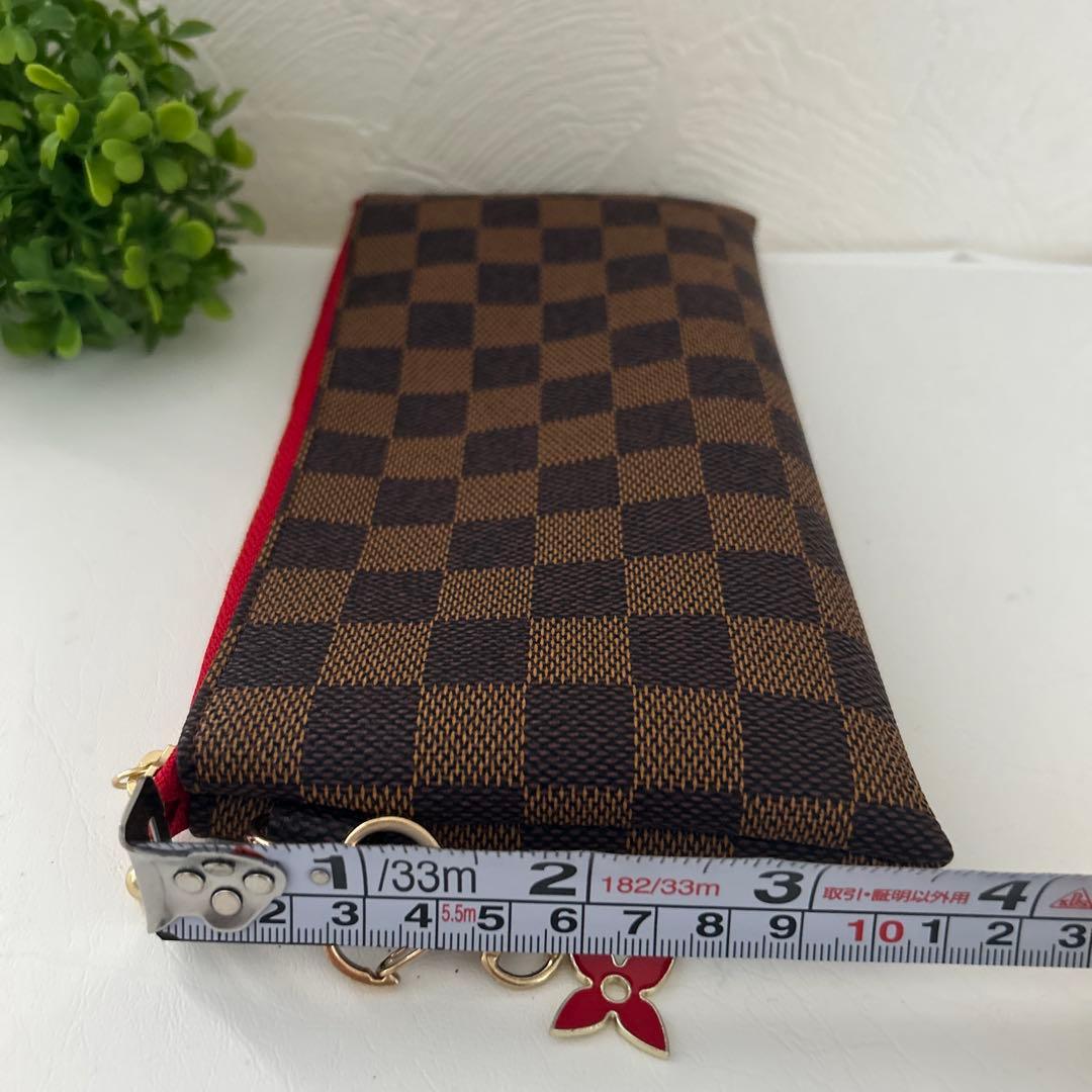 マミーページ　ハンドメイド　市松模様　ポーチ