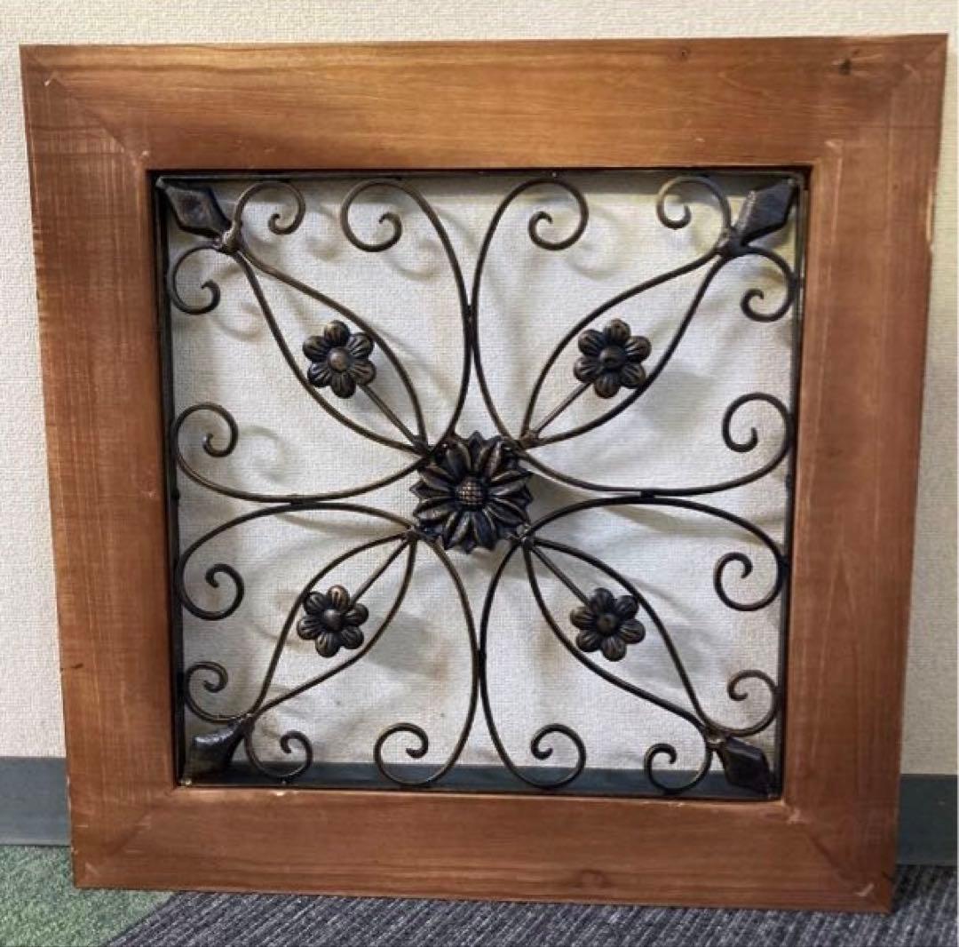 アイアンウッド アンティークフィニッシュ フローラル ウォールデコ 壁掛可