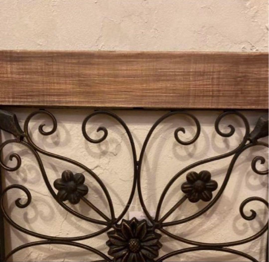 アイアンウッド アンティークフィニッシュ フローラル ウォールデコ 壁掛可