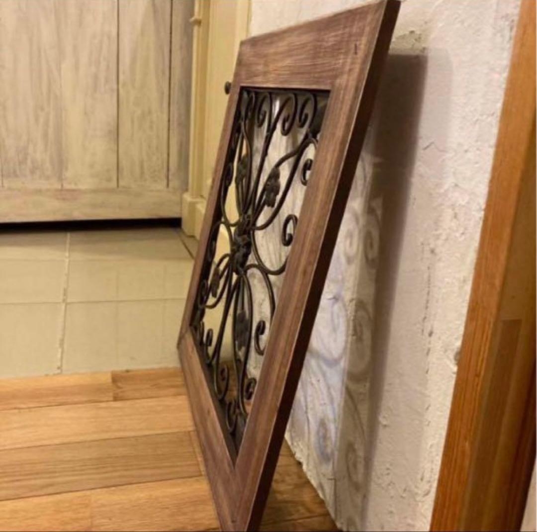 アイアンウッド アンティークフィニッシュ フローラル ウォールデコ 壁掛可