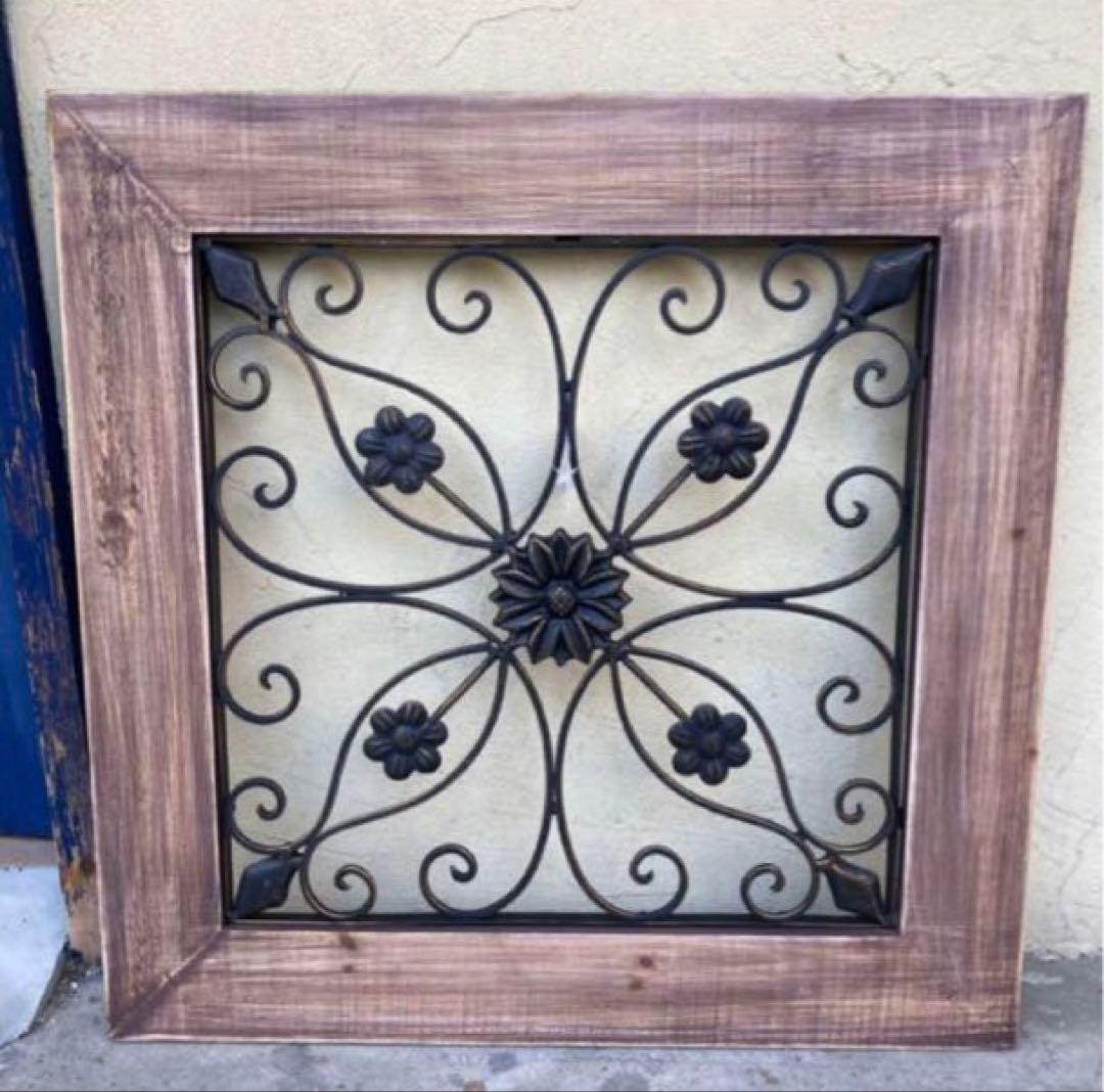 アイアンウッド アンティークフィニッシュ フローラル ウォールデコ 壁掛可