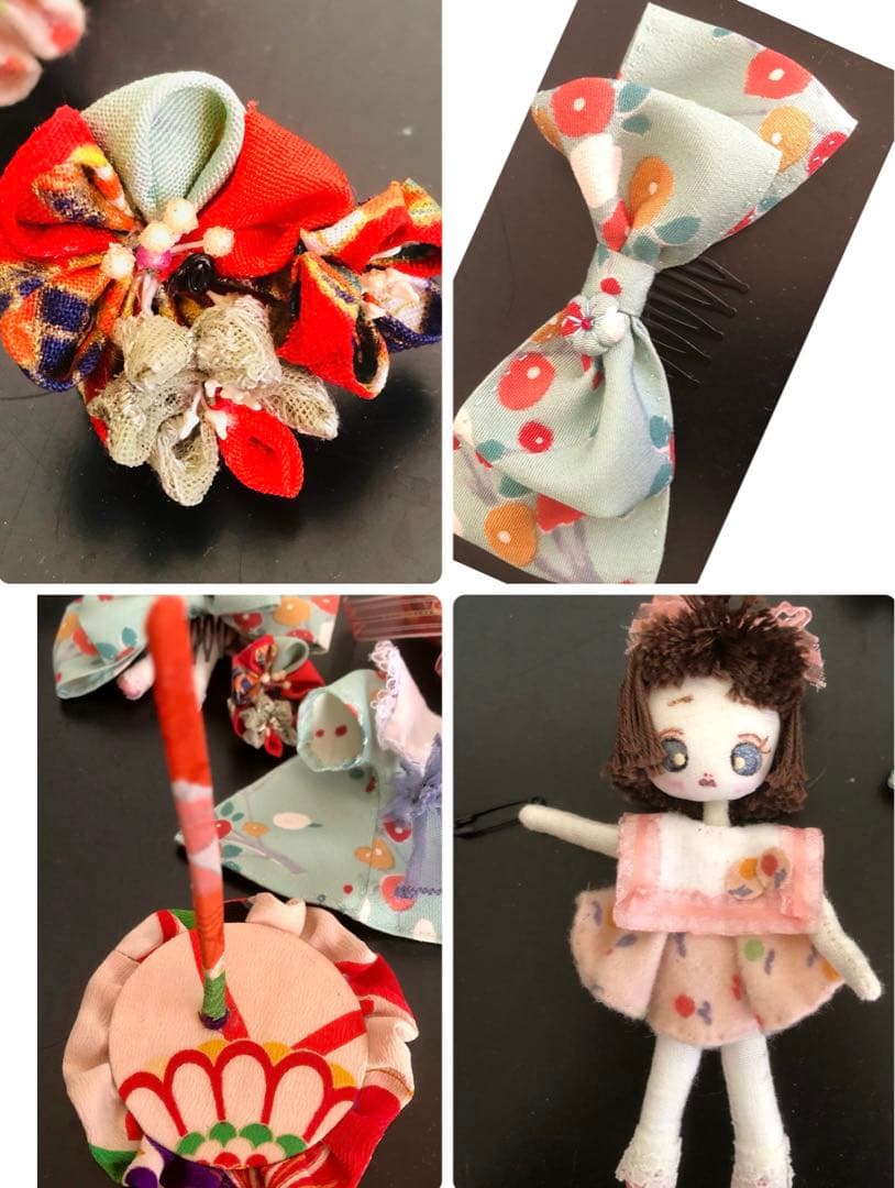 ＊夢 文化人形＊髪飾り乙女♡創作文化人形約20cm着せ替え8点セット＊