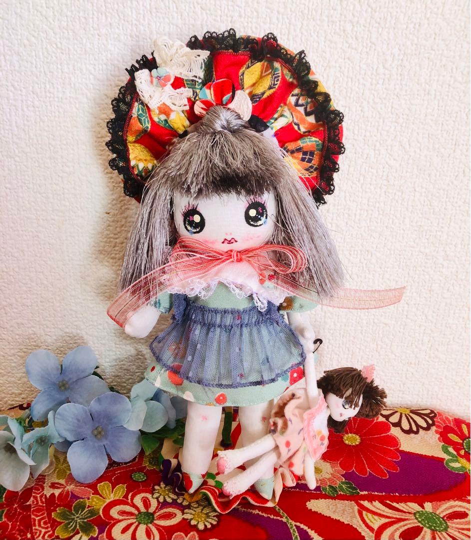 ＊夢 文化人形＊髪飾り乙女♡創作文化人形約20cm着せ替え8点セット＊