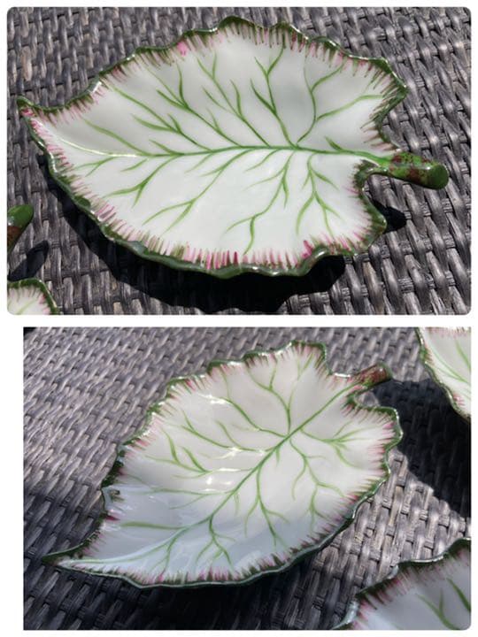 SIECLE Paris フランス　リモージュ　手描き　葉型　葉形　小皿　3点