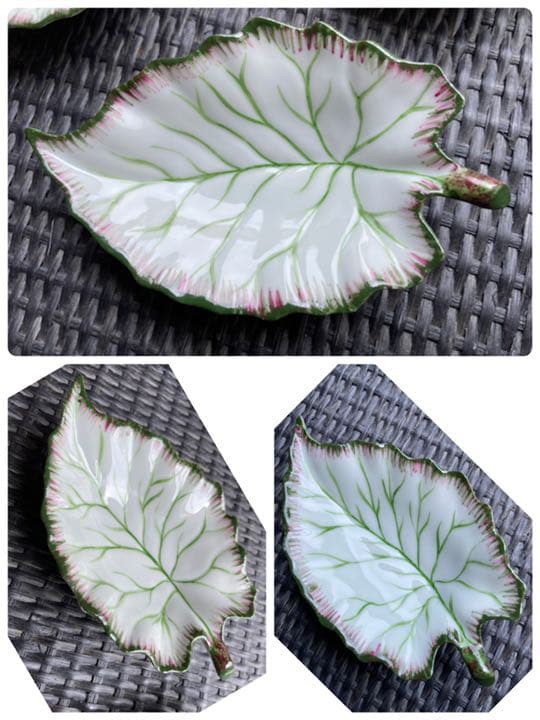 SIECLE Paris フランス　リモージュ　手描き　葉型　葉形　小皿　3点