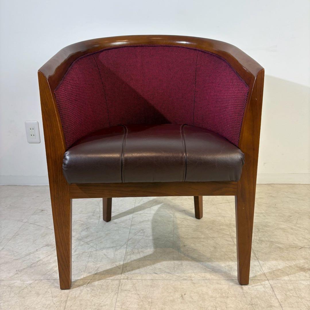 クラシック アームチェア ラウンジチェア レザーチェア　革張り　 1/2