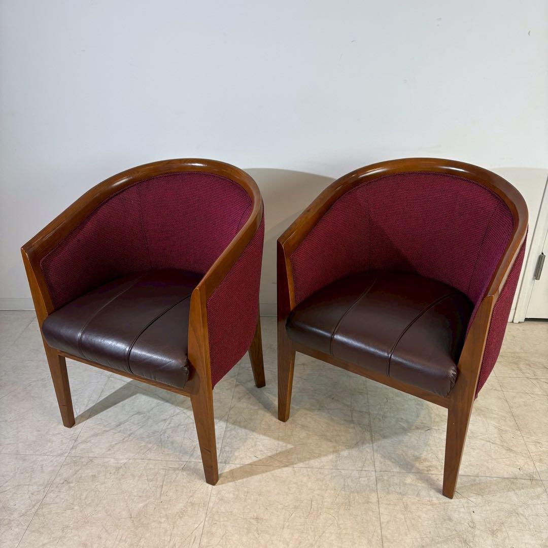 クラシック アームチェア ラウンジチェア レザーチェア　革張り　 1/2