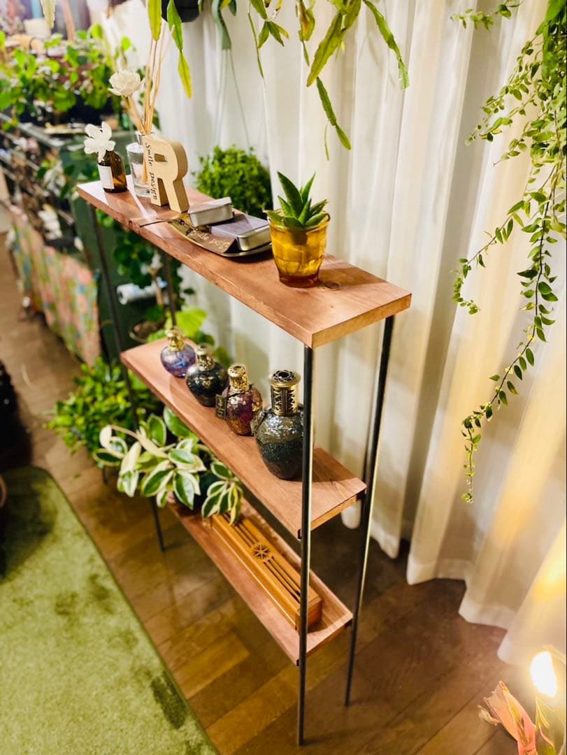 【送料無料】　アイアン3段ラック　オーダーメイド　ハンドメイド　男前家具　無骨