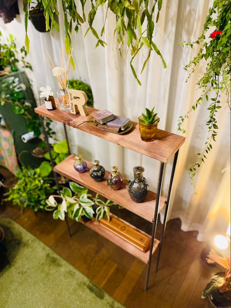 【送料無料】　アイアン3段ラック　オーダーメイド　ハンドメイド　男前家具　無骨