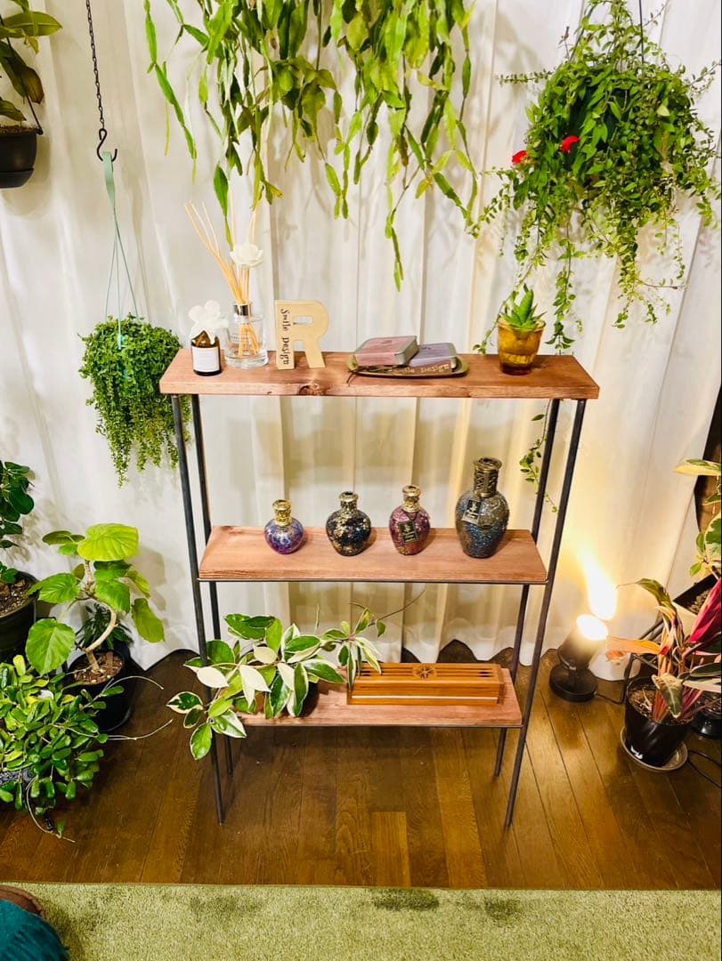 【送料無料】　アイアン3段ラック　オーダーメイド　ハンドメイド　男前家具　無骨