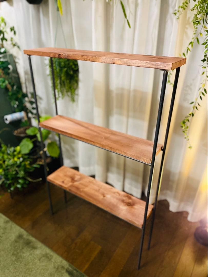 【送料無料】　アイアン3段ラック　オーダーメイド　ハンドメイド　男前家具　無骨