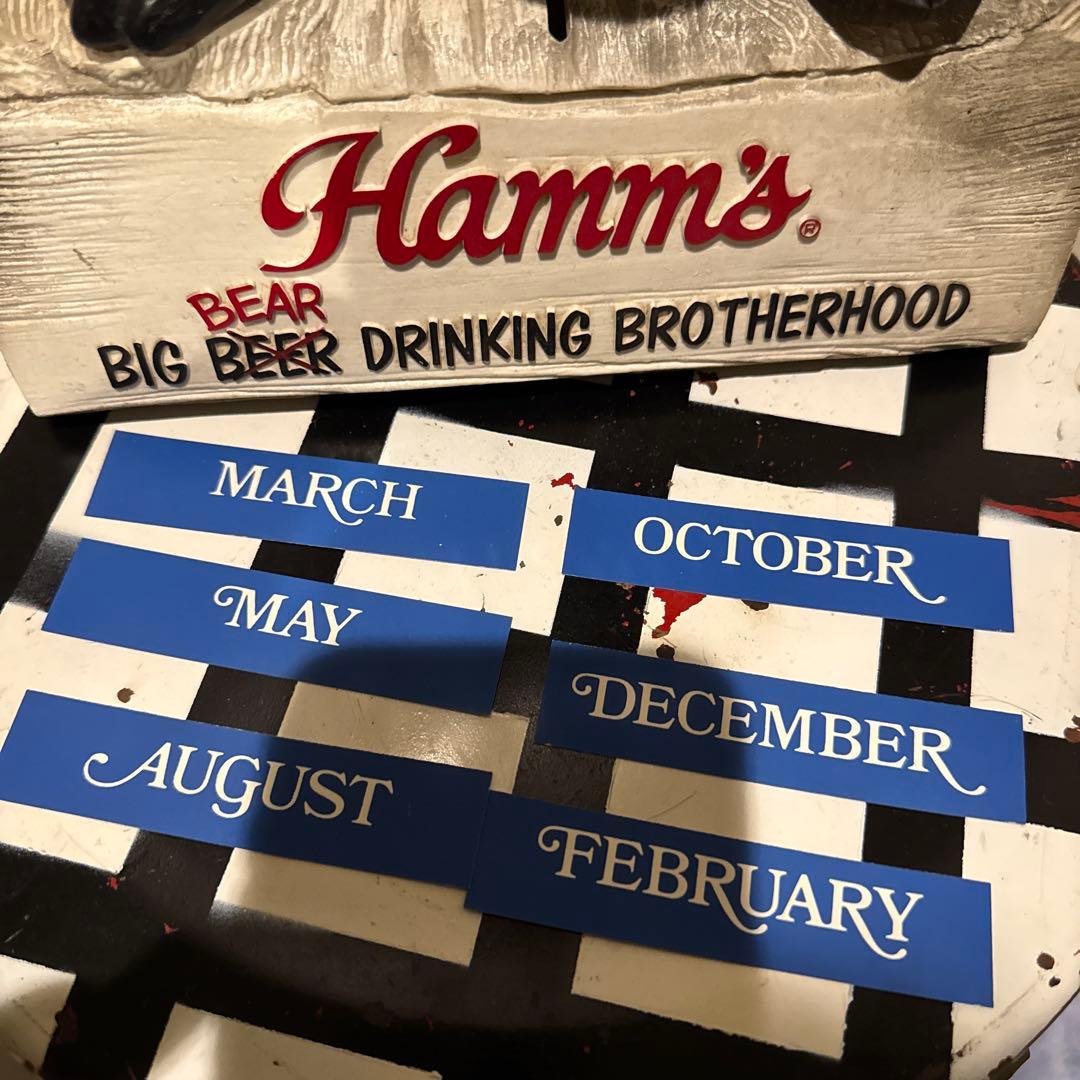 70s Hamm's Bear ハムズベア デスクカレンダー 完品 ディスプレイ