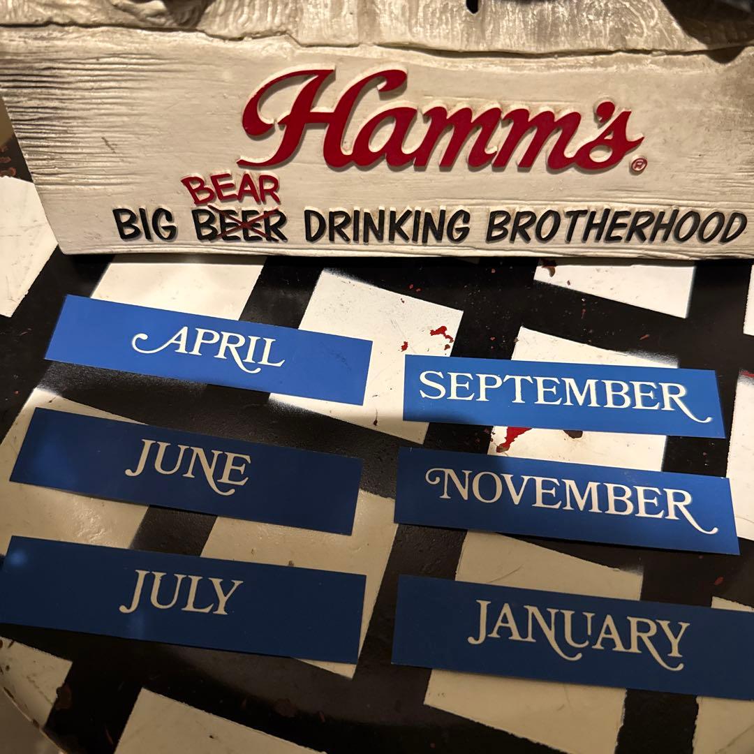70s Hamm's Bear ハムズベア デスクカレンダー 完品 ディスプレイ